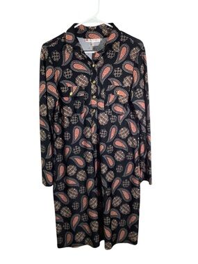 Jude Connally Black Paisley Long Sleeve Dress